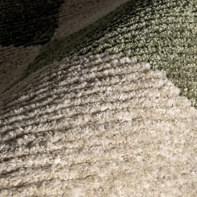 Nuloom Marissa Green/Ivory, 3' x 5', Diamond, Tassel, Soft and Cozy, High Traffic, Stain Resistant, Easy Clean, Durable Area Rug for Bedroom, Living Room, Dining Space, Den, Foyer, Entryway