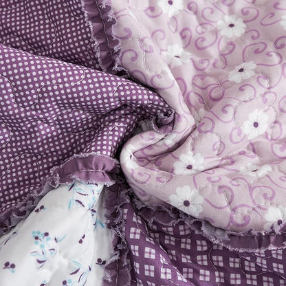 HoneiLife Queen Quilt Bedding Sets - Floral Quilt Bedding Sets 3-Piece 90x96, Reversible Bedspreads Patchwork Coverlet Nostalgic Bedding Set All Season Quilts