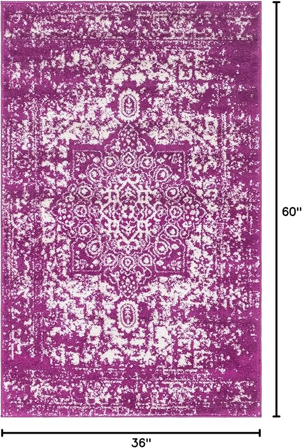 Rugs.com Arlington Collection Rug – 3' x 5' Purple Medium-Pile Rug Perfect for Living Rooms, Large Dining Rooms, Open Floorplans