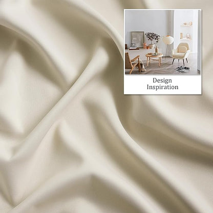 DUALIFE Cream Beige Curtains 108 Inch Length Blackout Window Drapes for Bedroom Thermal Insulated Room Darkening Curtains for Living Room,Grommet Top (60 x 108 Inches Long Buttercream, 2 Panels)