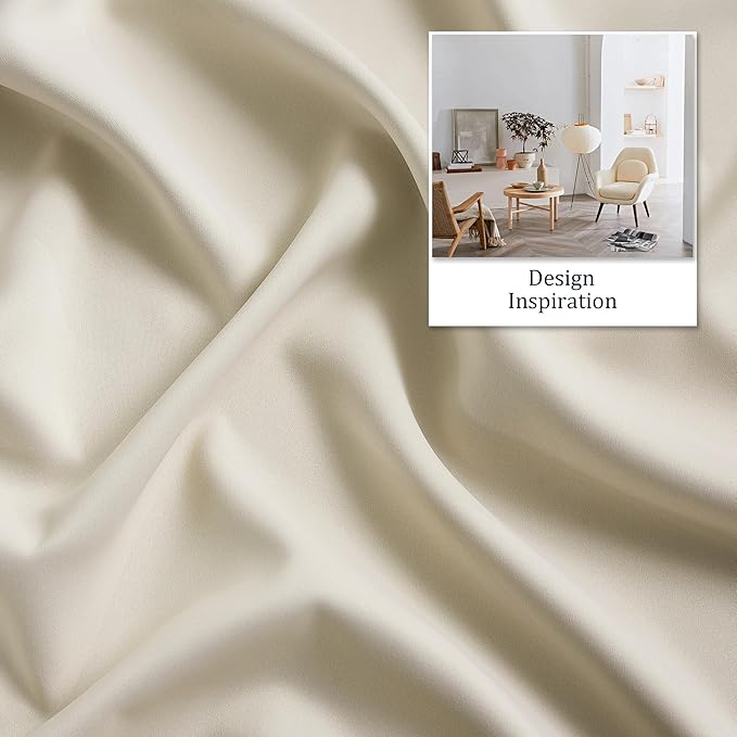 DUALIFE Cream Beige Curtains 96 Inch Length Blackout Window Drapes for Bedroom Thermal Insulated Room Darkening Curtains 2 Panels for Living Room,Grommet Top 52x96 Inches Long Buttercream
