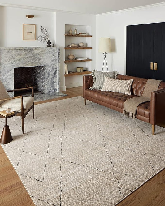Loloi Darby Collection DAR-03 Sand/Charcoal 2'-7" x 10'-0" Runner Rug