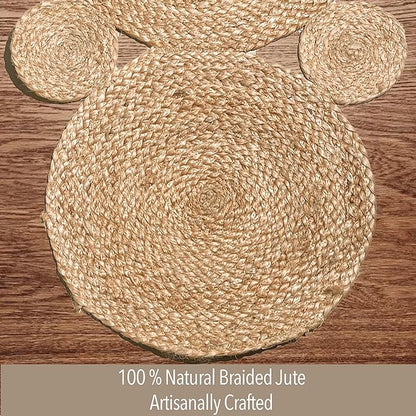 Chardin home Jute Braided Circles Table Runner, Boho, Artisanal Center Decor for Tables, Chests, Counter Tops, Consoles and More, 13x36 Inch Runner