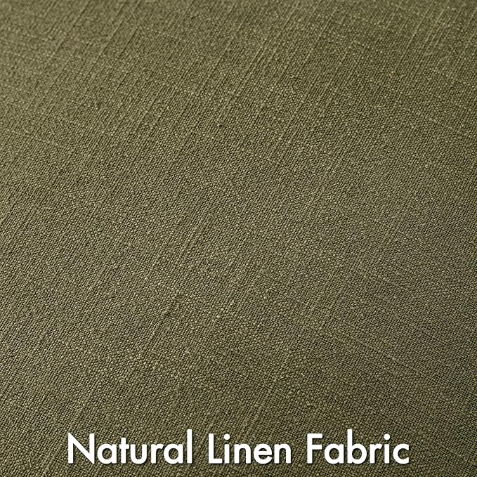 MIULEE Olive Green Linen Pillow Covers Pack of 4 Decorative Natural Solid Throw Pillow Covers Soft Accent Boho Farmhouse Couch Pillowcases Modern Spring Decors for Living Room Bed Sofa 20x20 Inch