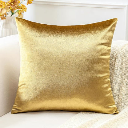 Artscope Luxury Velvet Pillow Covers Super Soft Decorative Rectangle Throw Pillow Covers Case Cushion Covers for Sofa Couch Bedroom Car Decor 20x20 Inch Shimmery Gold