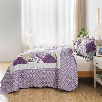 HoneiLife Oversized King Bedspreads 120x120-3 Pcs California King Quilt, Extra Large Quilt Sets Oversized King Quilts,Rustic Bedding Sets King Size,Lightweight Coverlet Microfiber Bed Quilts