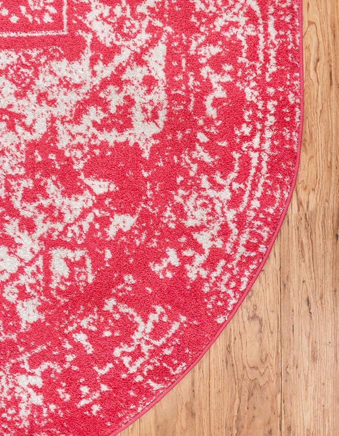 Rugs.com Arlington Collection Rug – 5' x 8' Oval Pink Medium-Pile Rug Perfect for Living Rooms, Large Dining Rooms, Open Floorplans