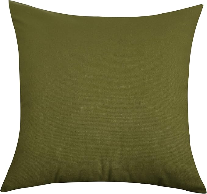 TangDepot Handmade Decorative Solid 100% Cotton Canvas Throw Pillow Covers/Pillow Shams, (28"x28", Olive Green)