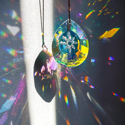H&D HYALINE & DORA Crystal Rainbow Sun Catcher Hang for Window Glass Drop Pendant Lamp Chandelier Lamp Prisms, 76mm