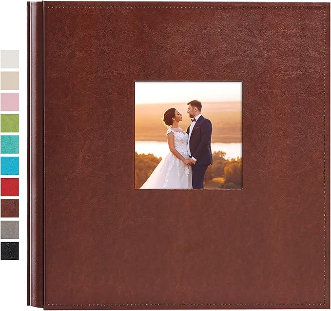 potricher Photo Album 4x6 1000 Photos Leather Cover Large Capacity Picture Albums with 1000 Horizontal and Vertical Pockets for Family Wedding Anniversary and Baby (Brown)
