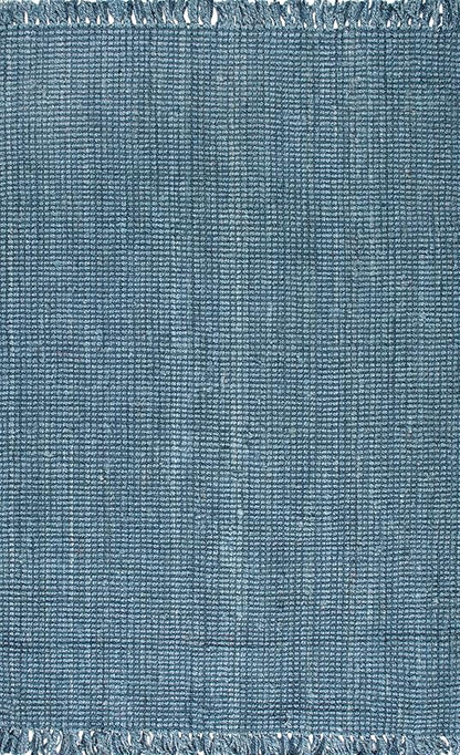 Nuloom Daniela Blue, 7'6" x 9'6", Handmade, Jute, Tassel, Soft and Textured, High Traffic, Stain Resistant, Easy Clean, Durable Area Rug for Bedroom, Living Room, Dining Space, Foyer, Entryway