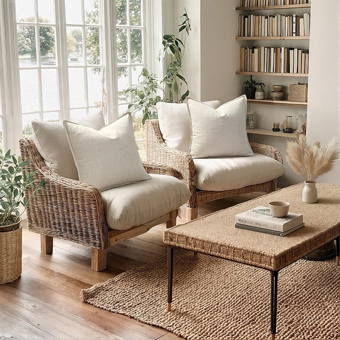 MIULEE Decorative Long Body Lumbar Throw Pillow Cover 14x36, 1 Pack Boho Farmhouse Neutral Throw Pillow for Bed, Textured Modern Linen Cushion Cases Couch Sofa Living Room Home Decor, Cream White