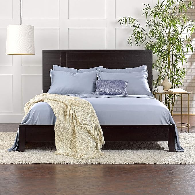 Pure Bamboo Twin XL Sheets, Genuine 100% Organic Viscose Derived from Bamboo Bed Sheet Set, Luxuriously Soft & Cooling, Double Stitching, 2 Year Quality Promise (Twin XL, Sterling Blue)