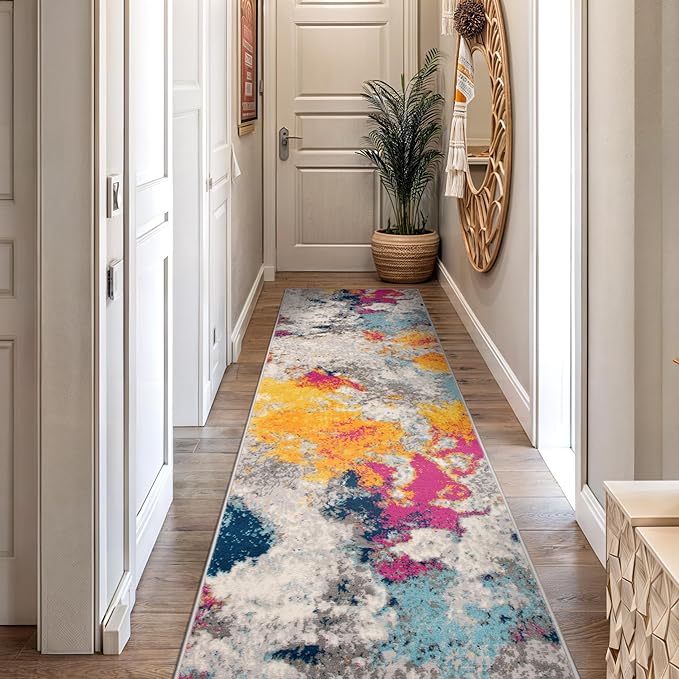 Rugshop Sky Collection Modern Abstract Runner Rug 2'7" x 10' Multi