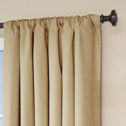 ECLIPSE Kendall Modern Blackout Thermal Rod Pocket Window Curtain for Bedroom or Living Room (1 Panel), 42 X 63, Cafe