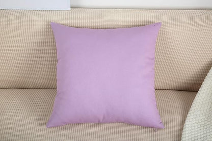 TangDepot Cotton Solid Throw Pillow Covers, 22" x 22" , Light Purple Lavende, 1 Count (Pack of 1)