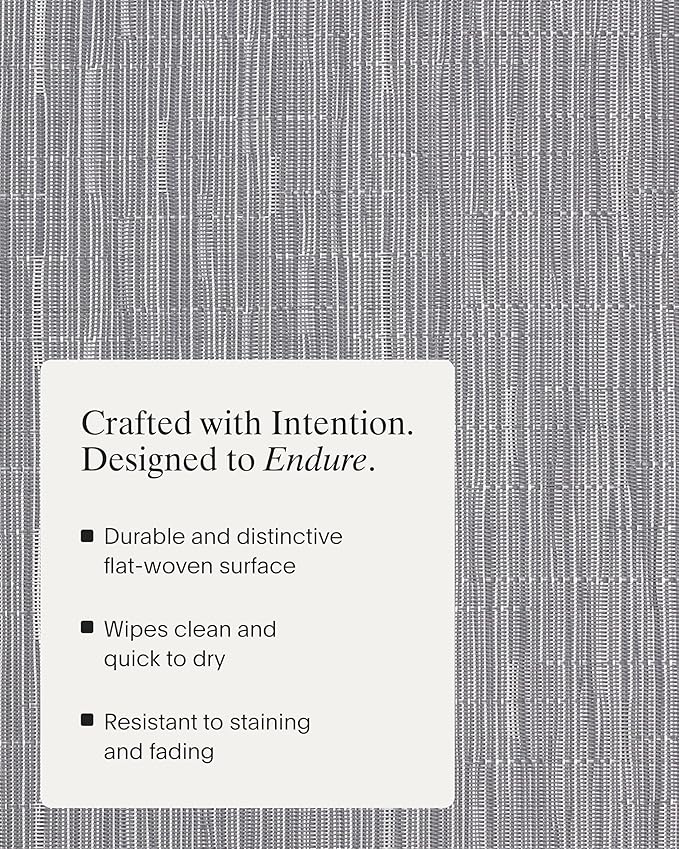 Chilewich Bamboo Placemats Set of 4 - Woven Rectangle Placemats - Reusable, Stain-Resistant, Indoor/Outdoor Tabletop Protection - 18.5" x 13.5" - Fog