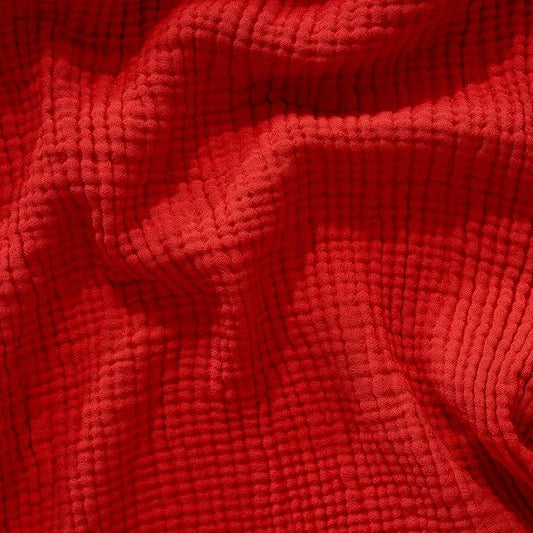 Muslin Blanket - Pure 100% Turkish Cotton Airy Soft Light Versatile Gauze Throw Blanket for Bed, Couch, Sofa (Red, Throw Size (50" x 66" inch))