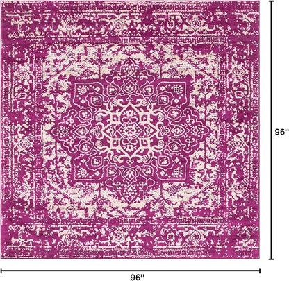 Rugs.com Arlington Collection Rug – 8 Ft Square Purple Medium-Pile Rug Perfect for Living Rooms, Kitchens, Entryways