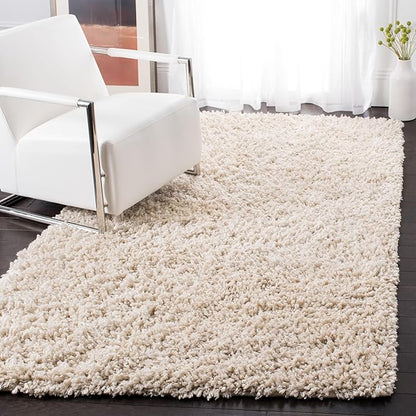 SAFAVIEH Sheep Shag Collection 4' x 6' Ivory SSG212A Handmade 1-inch Thick Area Rug