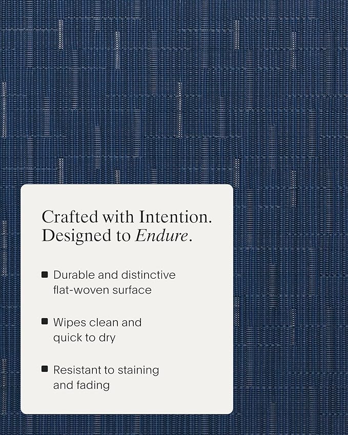 Chilewich Bamboo Placemats Set of 4 - Woven Rectangle Placemats - Reusable, Stain-Resistant, Indoor/Outdoor Tabletop Protection - 18.5" x 13.5" - Lapis