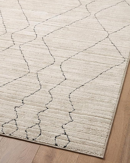Loloi Darby Collection DAR-03 Sand/Charcoal 4'-0" x 6'-0" Accent Rug