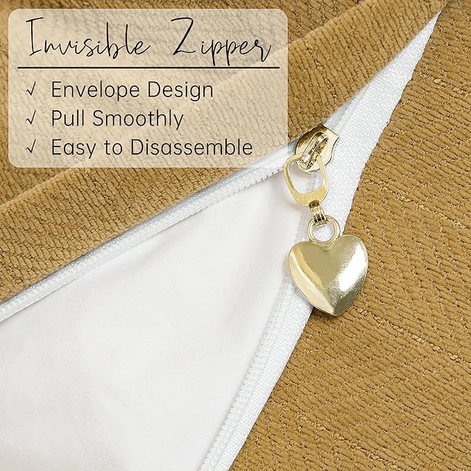 ZWJD Mustard Yellow Throw Pillow Covers 26x26 Set of 2 Chenille Pillow Covers with Elegant Design Soft and Luxurious Decorative Throw Pillows for Couch, Bed, and Home Decor