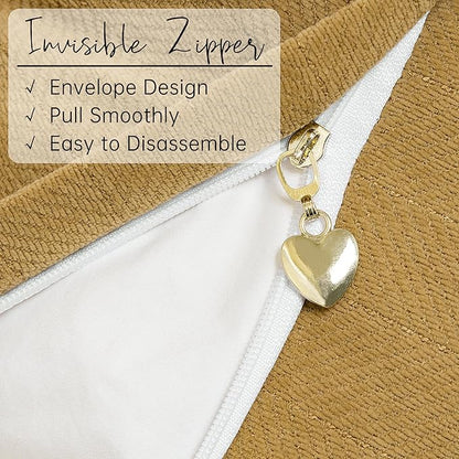 ZWJD Mustard Yellow Throw Pillow Covers 20x20 Set of 2 Chenille Pillow Covers with Elegant Design Soft and Luxurious Decorative Throw Pillows for Couch, Bed, and Home Decor