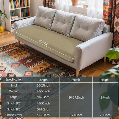 Hokway Couch Cushion Covers Stretch Cushion Covers Sofa Seat Cushion Slipcover Cushion Protector(Sand, Large)