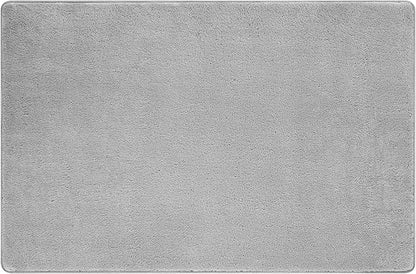 PURE ERA Carpet Stair Tread Landing Mat Area Rug Ultra Plush Shag Soft Non Slip Skid Resistant Tape Free Indoor Doormat Washable Reusable Grey 2' X 3'