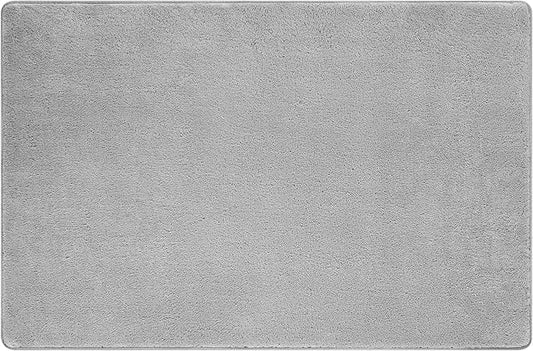 PURE ERA Carpet Stair Tread Landing Mat Area Rug Ultra Plush Shag Soft Non Slip Skid Resistant Tape Free Indoor Doormat Washable Reusable Grey 2' X 3'