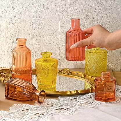 30 Pcs Colored Bud Vase Set,Vintage Glass Vases for Flower Centerpieces Wedding & Party Decor,Home Table Decorations,Bud Vases in Bulk for Housewarming