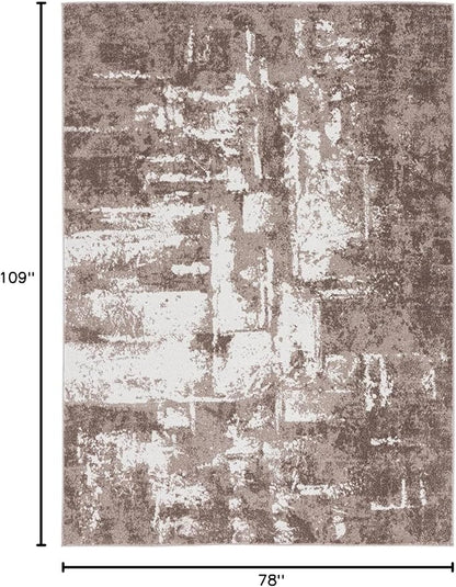 LUXE WEAVERS Hampstead Abstract Area Rug - Medium Pile, Modern Area Rug, Beige / 6 x 9