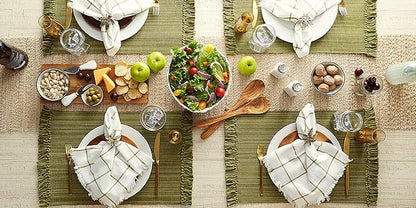 DII Variegated Tabletop Collection, Placemat Set3x19, Olive Green, 6 Piece