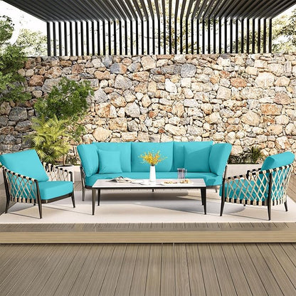 hyha Waterproof Couch Cushion Covers, Stretch Sofa Couch Seat Slipcover for Dog Washable, Non-Slip Waterproof Outdoor Cushion Covers for Patio Furniture Replacement (1 Piece for Large, Peacock Blue)
