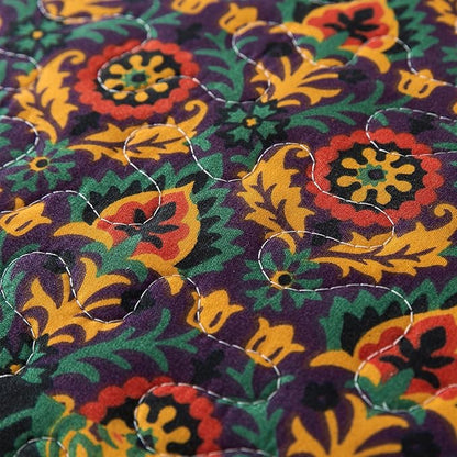 HoneiLife Quilt Sets King Size - 3 Pieces Microfiber Quilt Lightweight Bedspreads Wildflower Coverlets Retro Bed Cover King Quilt Bedding Set All Season Quilts-Pumpkin