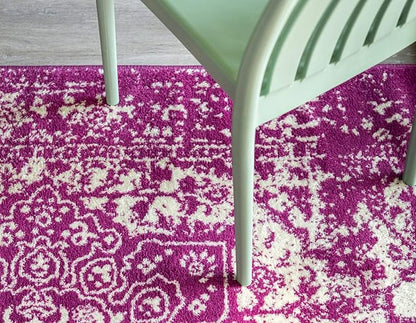 Rugs.com Arlington Collection Rug – 8 Ft Square Purple Medium-Pile Rug Perfect for Living Rooms, Kitchens, Entryways