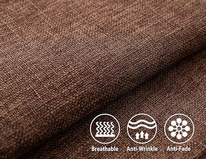 Stellhome Pack of 2 Linen Throw Pillow Covers Solid Fall Decorative Cushion Covers Pillowcase for Home Decoration, 16x16 Inch, Brown