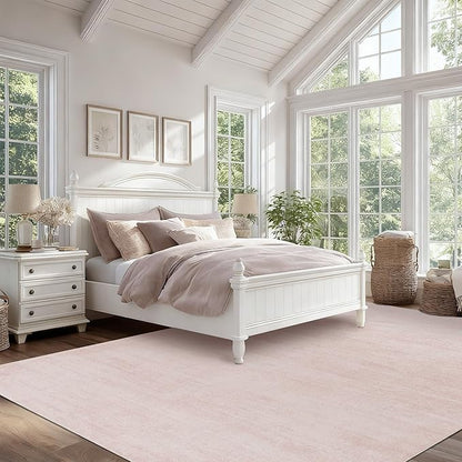 Pink Area Rugs for Bedroom,Boho Washable Neutral Baby Rug for Nursery,6x9,Blush