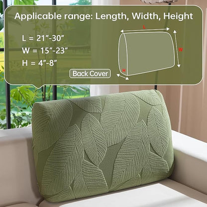 Couch Covers for Sectional Sofa, Washable Stretch Soft Sofa Cushion Covers L Shape Sofa Slipcovers Anti Slip Furniture Decor Protector for Pets (1PC Back Couch Cover,Green)