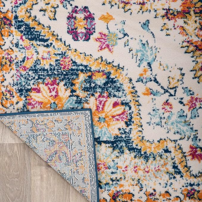 Rugshop Vintage Distressed Bohemian Area Rug for Living Room,Bedroom,Hallway Kitchen Entryway – Vibrant Multi-Color Tribal Design, 2'7" x 8'