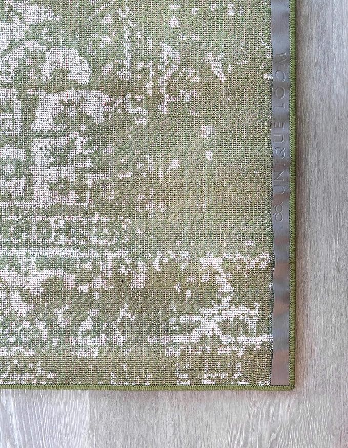 Rugs.com Arlington Collection Rug – 5' x 8' Green Medium-Pile Rug Perfect for Living Rooms, Large Dining Rooms, Open Floorplans