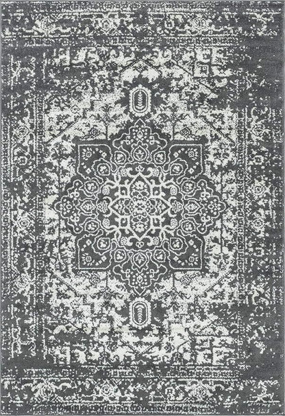 Rugs.com Arlington Collection Rug – 6' x 9' Dark Grey Medium-Pile Rug Perfect for Living Rooms, Large Dining Rooms, Open Floorplans