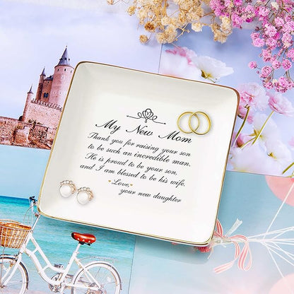 Jewelry Holder Gift for Mother of the Groom From BrideRing Dish GiftThank You Raising Your SonTrinket Tray GiftWedding Bridal Shower Gift for Mother of the GroomHe is Proud to BeI Am Blessed