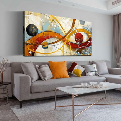 Large Abstract Canvas Wall Art for Living Room Bedroom Home Office Modern Wall Decor Line Geometric Abstract Picture Framed Canvas Prints Size 30x60