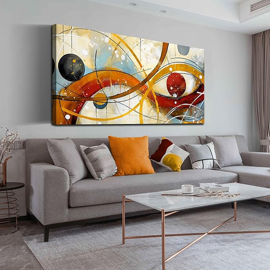 Large Abstract Canvas Wall Art for Living Room Bedroom Home Office Modern Wall Decor Line Geometric Abstract Picture Framed Canvas Prints Size 30x60