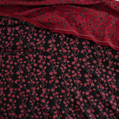 100% Cotton Muslin Jacquard 3 Piece Quilt Set Floral Plum Blossom Print, Soft 3 Layers Gauze Bed Cover Reversible Bedspread Coverlet Breathable Lightweight Bedding Set, King