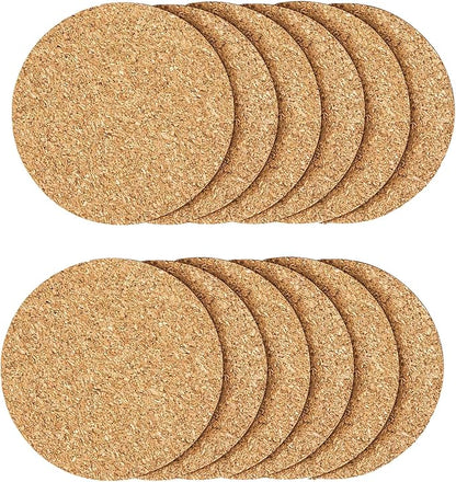 12 Pcs Cork Coaster for Drink, Absorbent Heat Resistant Reusable Tea or Coffee Coaster, Blank Coasters for Crafts,Warm Gifts Cork Coasters for Relatives and Friends.