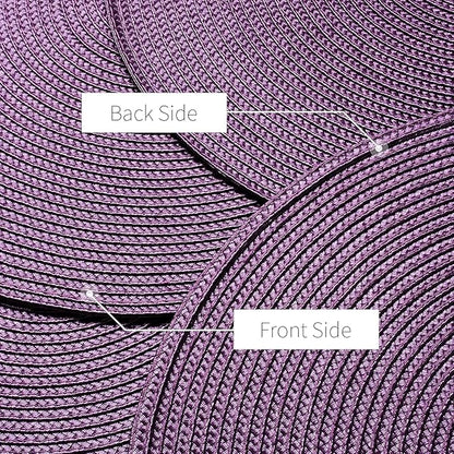 AHHFSMEI Round Braided Placemats 15 Inch Round Table Mats for Dining Tables Natural Woven Heat Resistant Place mats Set of 8 (Plum Purple)