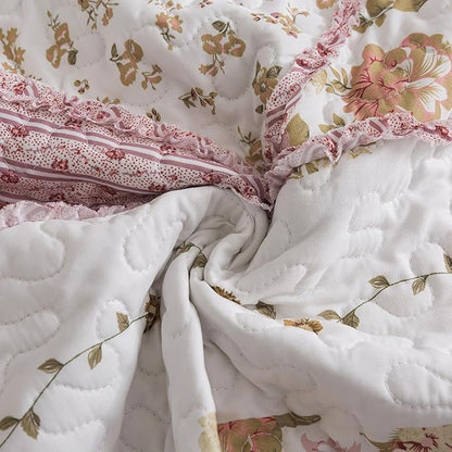HoneiLife Quilt Set King Size - Fluffy Bedspreads 106x96, Microfiber Quilts 3-Piece, Patchwork Coverlet Rustic Bedding Sets All Season Quilts